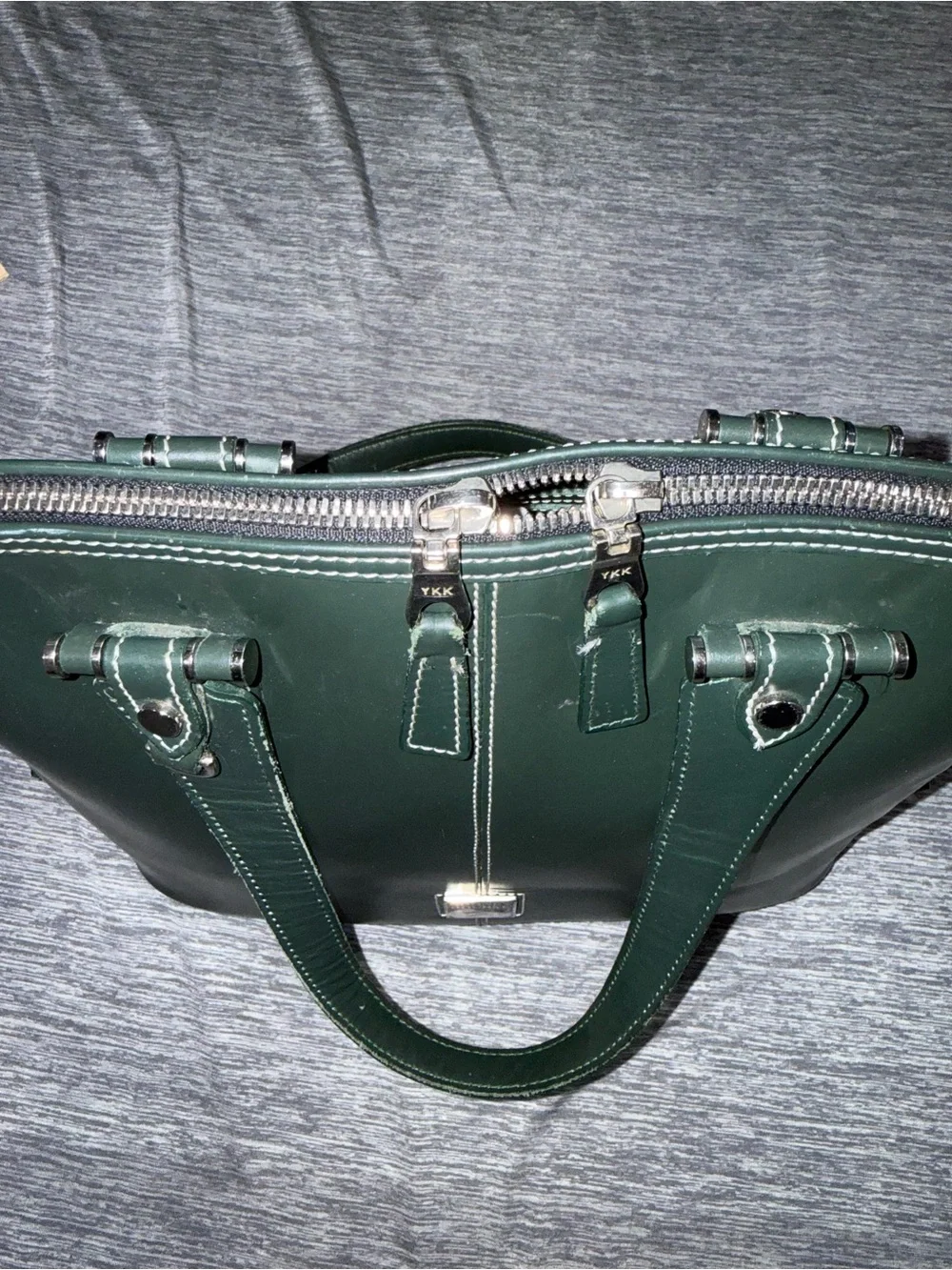 Dooney & Bourke Dark Green Leather Bintage Dome Satchel EUC - Picture 15 of 16